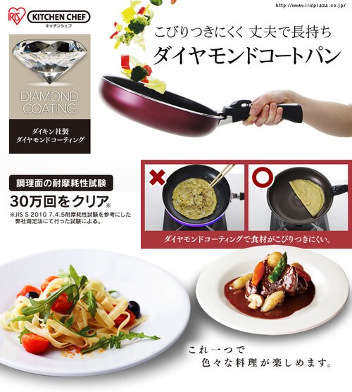 KITCHEN CHEF ダイヤモンドコートパン 9点セット H-GS-SE9 オレンジ_10