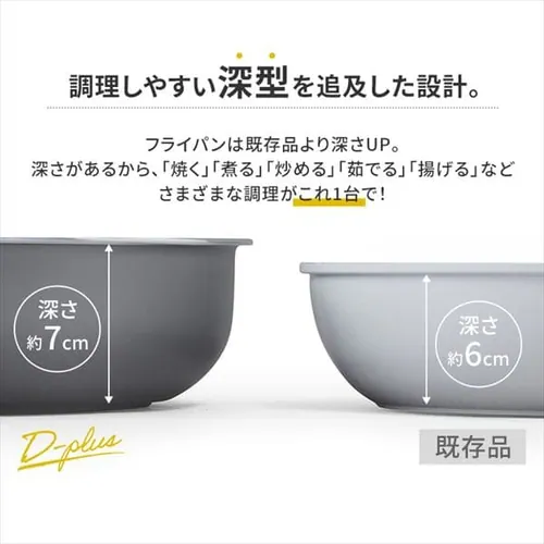 フライパン 26cm IH/ガス火対応 ダイヤモンドコートパンD-plus PDCI-S26F チェスナットブラウン_3