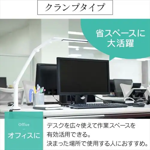 LED�f�X�N���C�g 3000lx �N�����v�^�C�v LDL-701CL-W �z���C�g_4