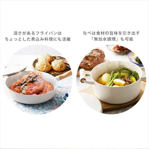 フライパン 6点セット IH/ガス対応 ルオント LUO-SE6W ホワイト_4