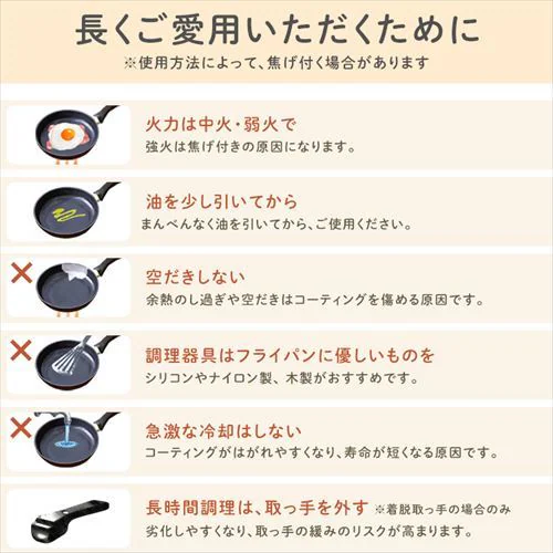 フライパン 6点セット IH/ガス対応 ルオント LUO-SE6W ホワイト_25