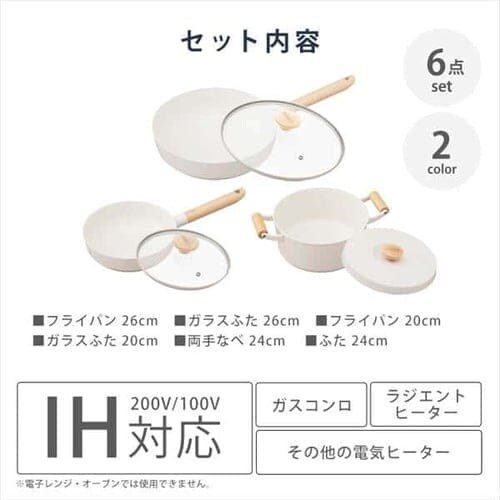 【訳あり】フライパン なべ 6点セット ルオント LUO-SE6G ダークグレー_22