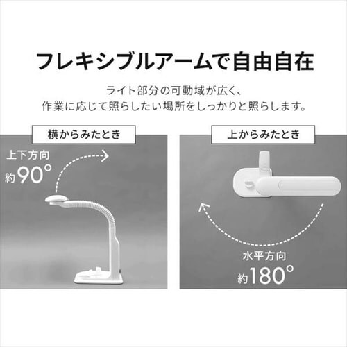 LED�f�X�N���C�g �X�^���h/USB�|�[�g�t LDL-501RN-W �z���C�g_15