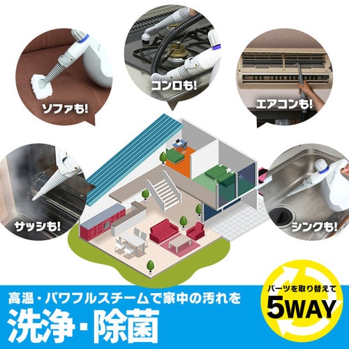 スチームクリーナー ハンディタイプ 加圧噴射方式 チャイルドロック付