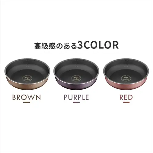 【訳あり】 フライパン 13点セット IH ガス火 ダイヤモンドコートパンD-plus PDCI-S13S チェスナットブラウン_17