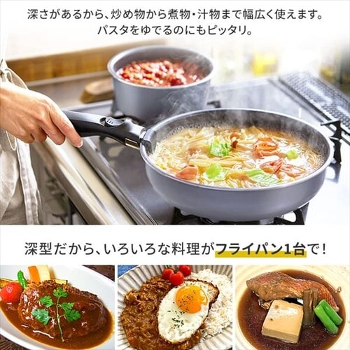 フライパン 9点セット IH/ガス火対応 ダイヤモンドコートパンD-plus PDCI-S9SG スレートグレー_5