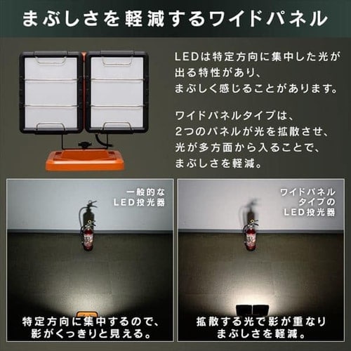 ワークライト LED ワイドパネル ベースタイプ 置き型 防水 作業灯