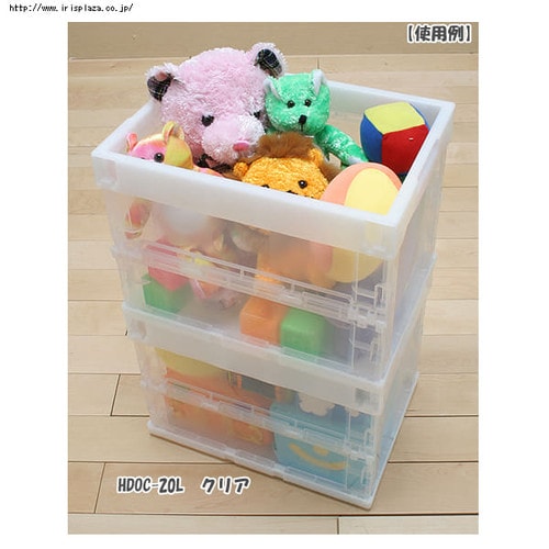 収納ボックス 折りたたみコンテナ 20L HDOC-20L ブルー/クリア_3