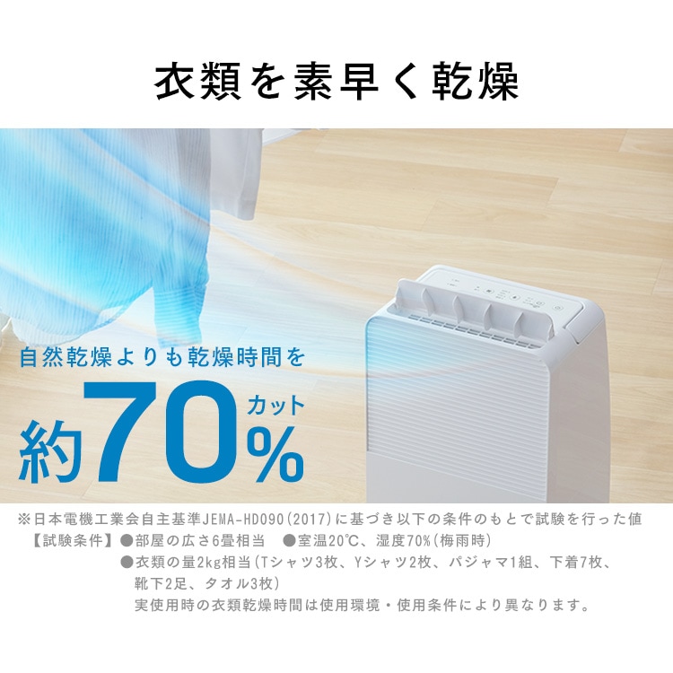 コンプレッサー式除湿機 6.5L IJC-R65 ホワイト H561929│アイリス