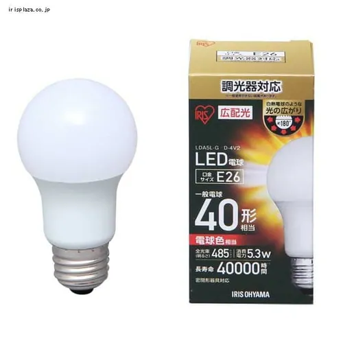 LED�d�� E26���� �L�z���^�C�v 40�v�`���� �����F ������Ή� ���`���Ή� �f�M�ގ{�H���Ή� LDA5N-G/D-4V2_5