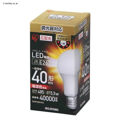 LED�d�� E26���� �L�z���^�C�v 40�v�`���� �����F ������Ή� ���`���Ή� �f�M�ގ{�H���Ή� LDA5N-G/D-4V2_6