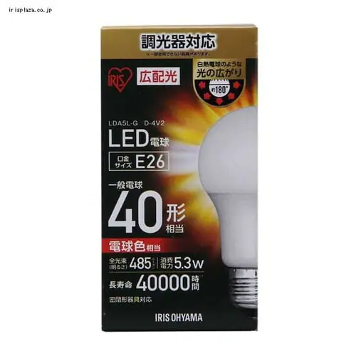 LED�d�� E26���� �L�z���^�C�v 40�v�`���� �����F ������Ή� ���`���Ή� �f�M�ގ{�H���Ή� LDA5N-G/D-4V2_7