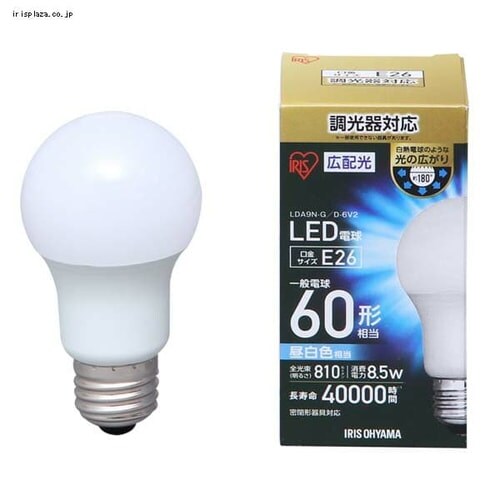 LED�d�� E26���� �L�z���^�C�v 60�v�`���� �d���F ������Ή� ���`���Ή�  LDA9L-G/D-6V2_2