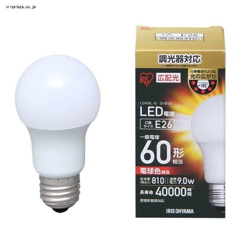 LED�d�� E26���� �L�z���^�C�v 60�v�`���� �d���F ������Ή� ���`���Ή�  LDA9L-G/D-6V2_5