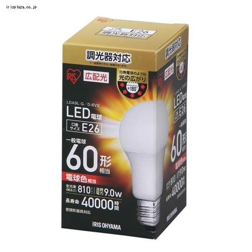 LED�d�� E26���� �L�z���^�C�v 60�v�`���� �d���F ������Ή� ���`���Ή�  LDA9L-G/D-6V2_6