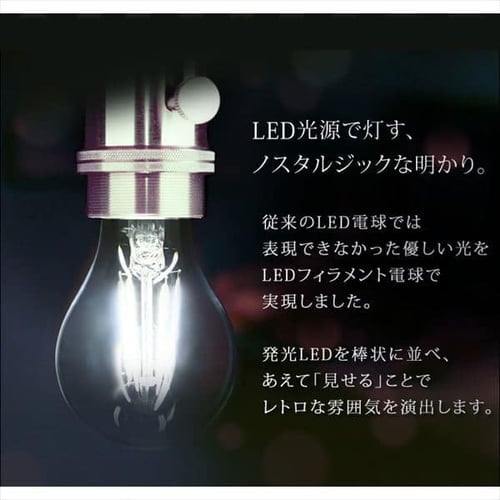 2個セット】LEDフィラメント電球 E26口金 全方向タイプ 40W形相当 電球