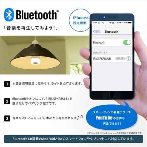 2個セット】LEDスピーカー電球 E26口金 広配光タイプ 40W形相当 電球色