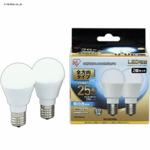 LED�d�� E17���� �S�����^�C�v 25W�`���� �d���F ���`���Ή� LDA2L-G-E17/W-2T5_10