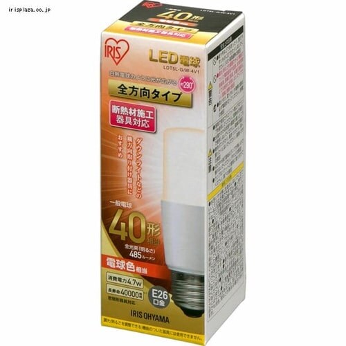 LED�d�� E26���� �S�����^�C�v 40W�`���� �d���F ���`���Ή� �f�M�ގ{�H���Ή� LDT5L-G/W-4V1 T�`_7