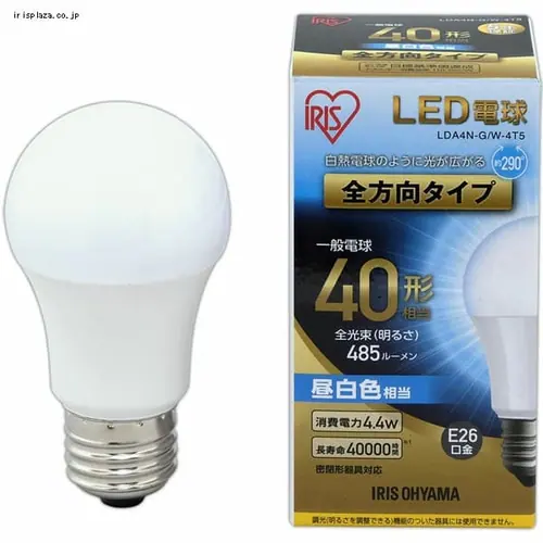 �y2�Z�b�g�zLED�d�� E26���� �S�����^�C�v 40W�`���� �����F ���`���Ή� LDA4D-G/W-4T5_2