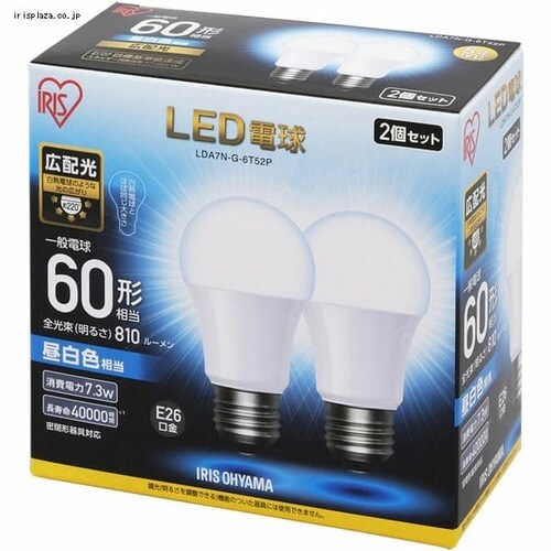 10個セット】LED電球 E26口金 広配光タイプ 60W形相当 電球色 密閉形