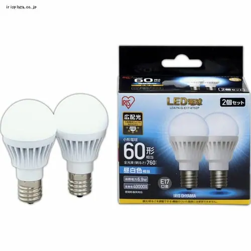 LED電球 E17口金 広配光タイプ 60W形相当 電球色 密閉形器具対応 LDA8L-G-E17-6T5_10