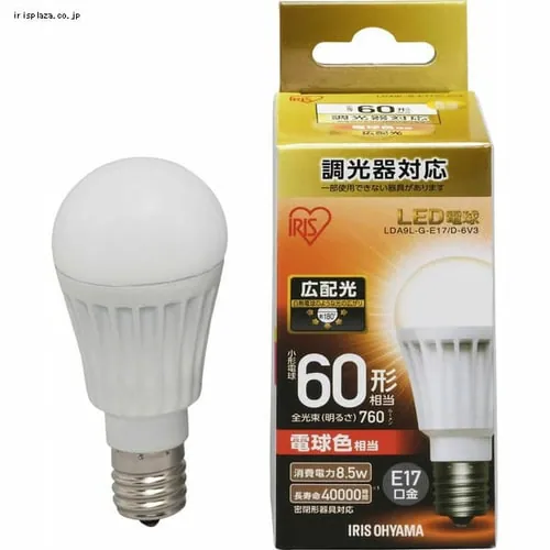 �y2�Z�b�g�zLED�d�� E17���� �L�z���^�C�v 60W�`���� �����F ������Ή� ���`���Ή� LDA8N-G-E17/D-6V3_4