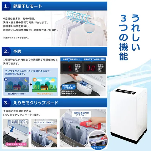 【設置無料】 全自動洗濯機 5.0kg IAW-T501_4