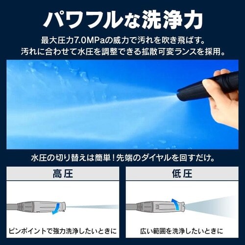 高圧洗浄機 タンク式 4.5MPa コードレス 温水洗浄可能 ホワイト SDT