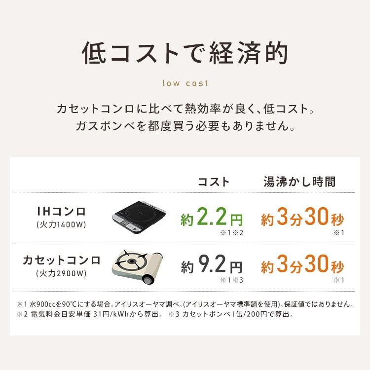 鍋セット】IHコンロ 1口 1400W 卓上 対面操作式 IHC-T61-B ブラック＋