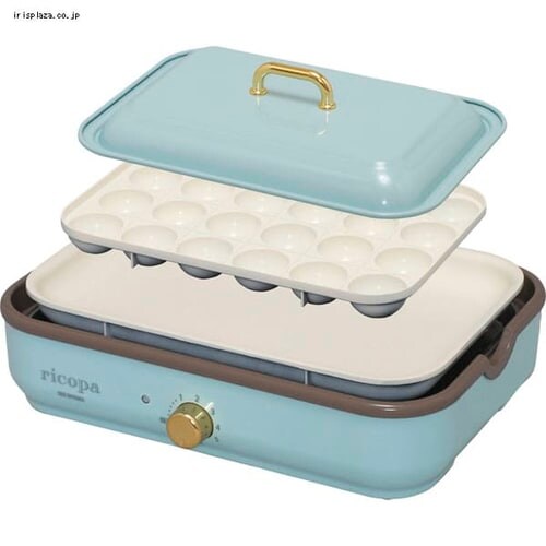 【訳あり】ricopa ミニホットプレート MHP-R102-AA アッシュブルー _10