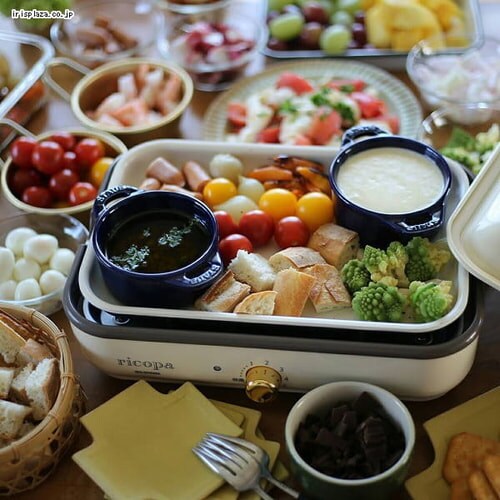 【訳あり】ricopa ミニホットプレート MHP-R102-AA アッシュブルー _25