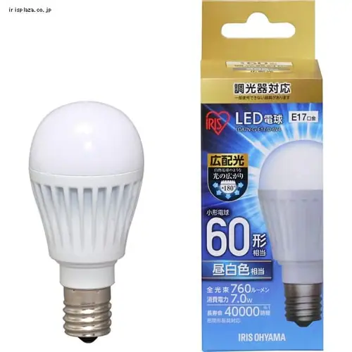 【2個セット】LED電球 E17 広配光 調光 60形相当 LDA7L-G-E17/D-6V4 電球色_4