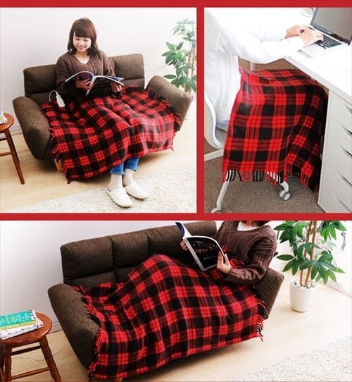 電気毛布 80×120㎝ 室温センサー EBK-1208-ZR レッド H572409