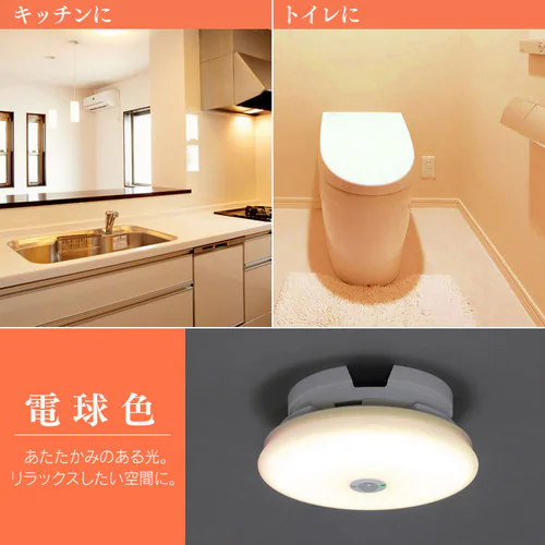 【2個セット】シーリングライト LED 小型 薄形 600lm 人感センサー付 昼光色 玄関 廊下 キッチン 洗面所 クローゼット 照明 SCL6DMS-UU_7