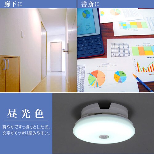 シーリングライトLED小型薄形600lm人感センサー付 昼白色 10個セット】シーリングライト LED 小型 薄形 600lm 人感センサー付