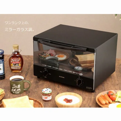 トースター オーブントースター スチーム 4枚焼き ミラー KSOT-012-B ブラック_6