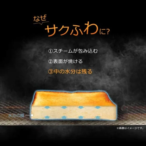 トースター オーブントースター スチーム 4枚焼き ミラー KSOT-012-B ブラック_10