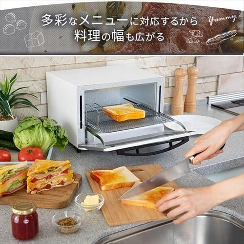 【訳あり】オーブントースター スチーム 4枚焼き ミラー SOT-012-W ホワイト_10