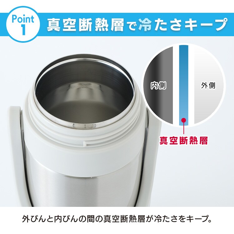 水筒 子供 2L ステンレスボトル ワンタッチ 保冷 大容量 スポーツ