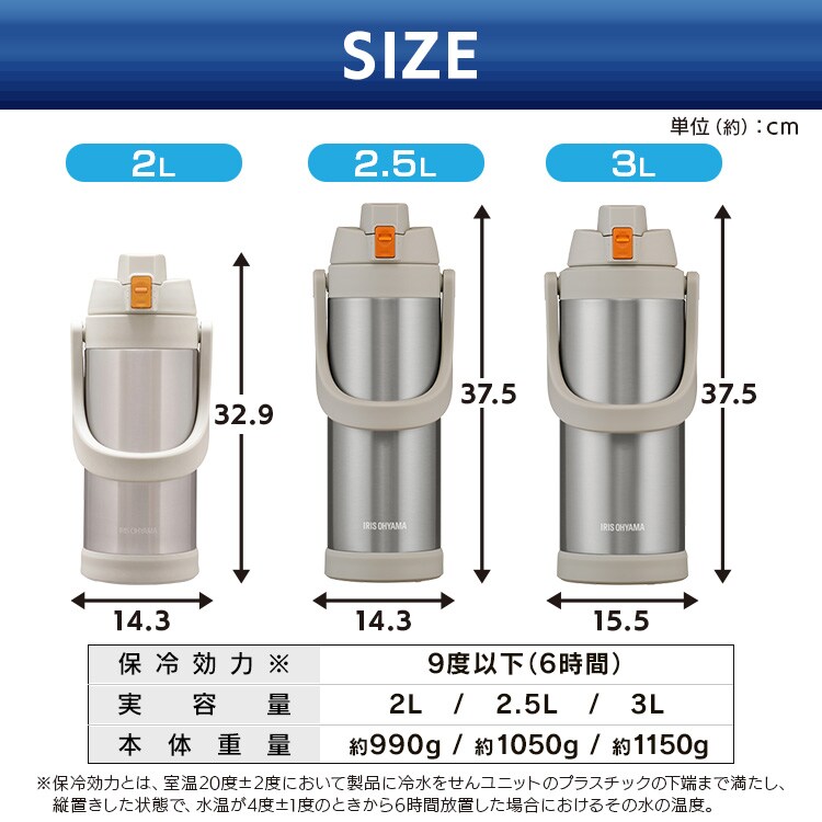 水筒 子供 2L ステンレスボトル ワンタッチ 保冷 大容量 スポーツ
