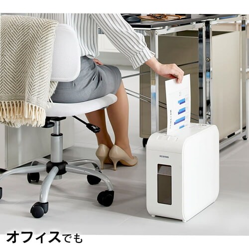静音】 パーソナルシュレッダー クロスカット 6枚同時細断 P6HS75C-W