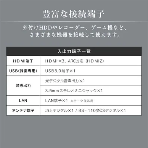 �y�ݒu�����z 4K�`���[�i�[�����t���e���r 50�C���` �u���b�N 50XUB30_17