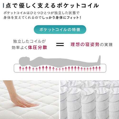 【訳あり】脚付きコイルマットレス AMT-P95 ブラック_9