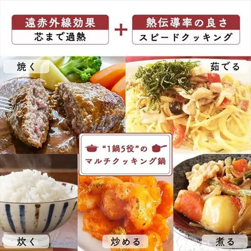 【訳あり】【2023年秋アイリス祭下げ】マルチクッキング鍋 24cm深型 MC-R24D ブラック_2
