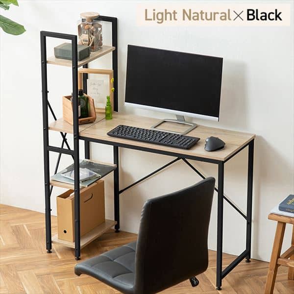 机 デスク ラック付き 幅100 RDK1042 ライトナチュラル/ブラック