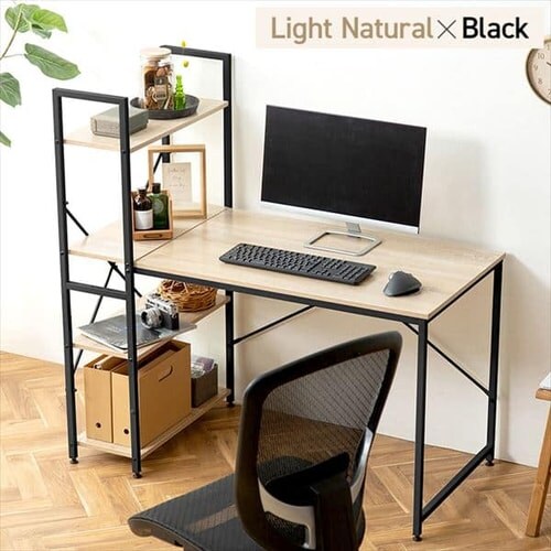 【訳あり】ラック付きデスク1200×620 RDK1262 ライトナチュラル/ブラック_17