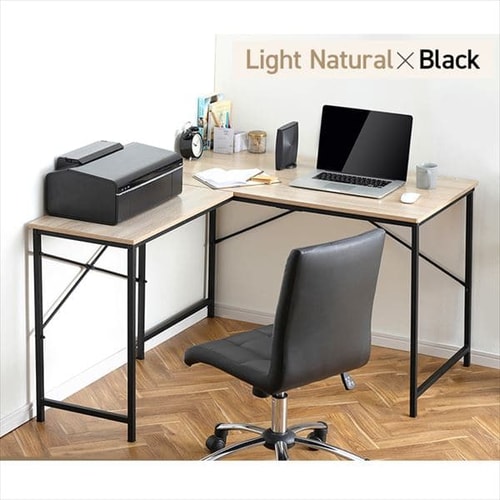 机 デスク L型 幅130cm LDK-1311 ライトナチュラル／ホワイト H574244