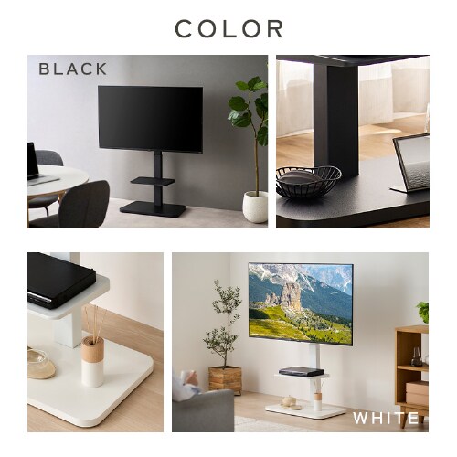 テレビ台 スタンドタイプ UTS-640-R ブラック H574668 │アイリス