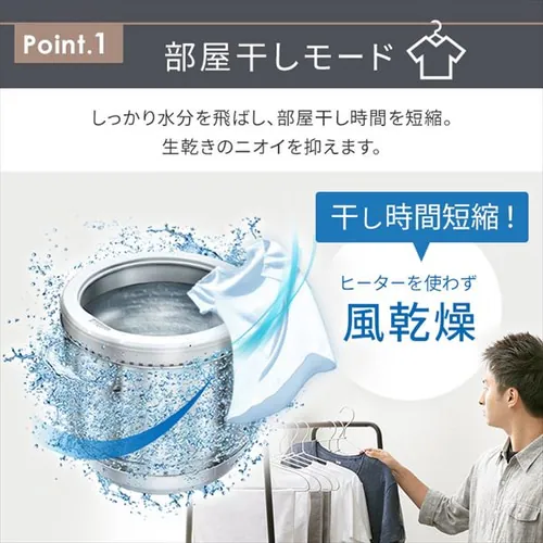 洗濯機 8kg ガチ落ち大水流洗浄 ガラストップ 二人暮らし ファミリー向け IAW-T806HA アッシュ_8